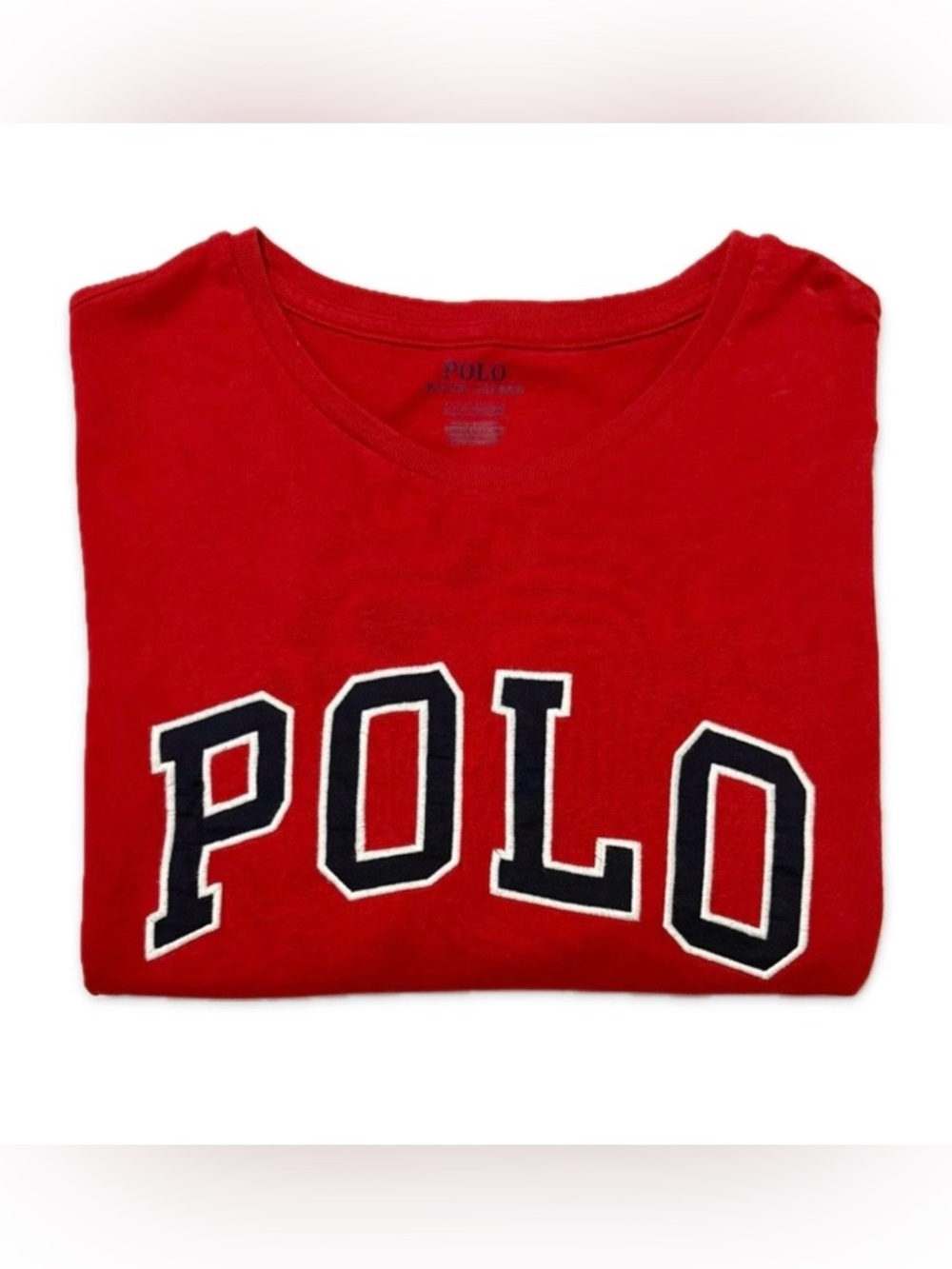 Polo Ralph Lauren Red Logo Graphic T-Shirt Men’s USA Flag Sleeve